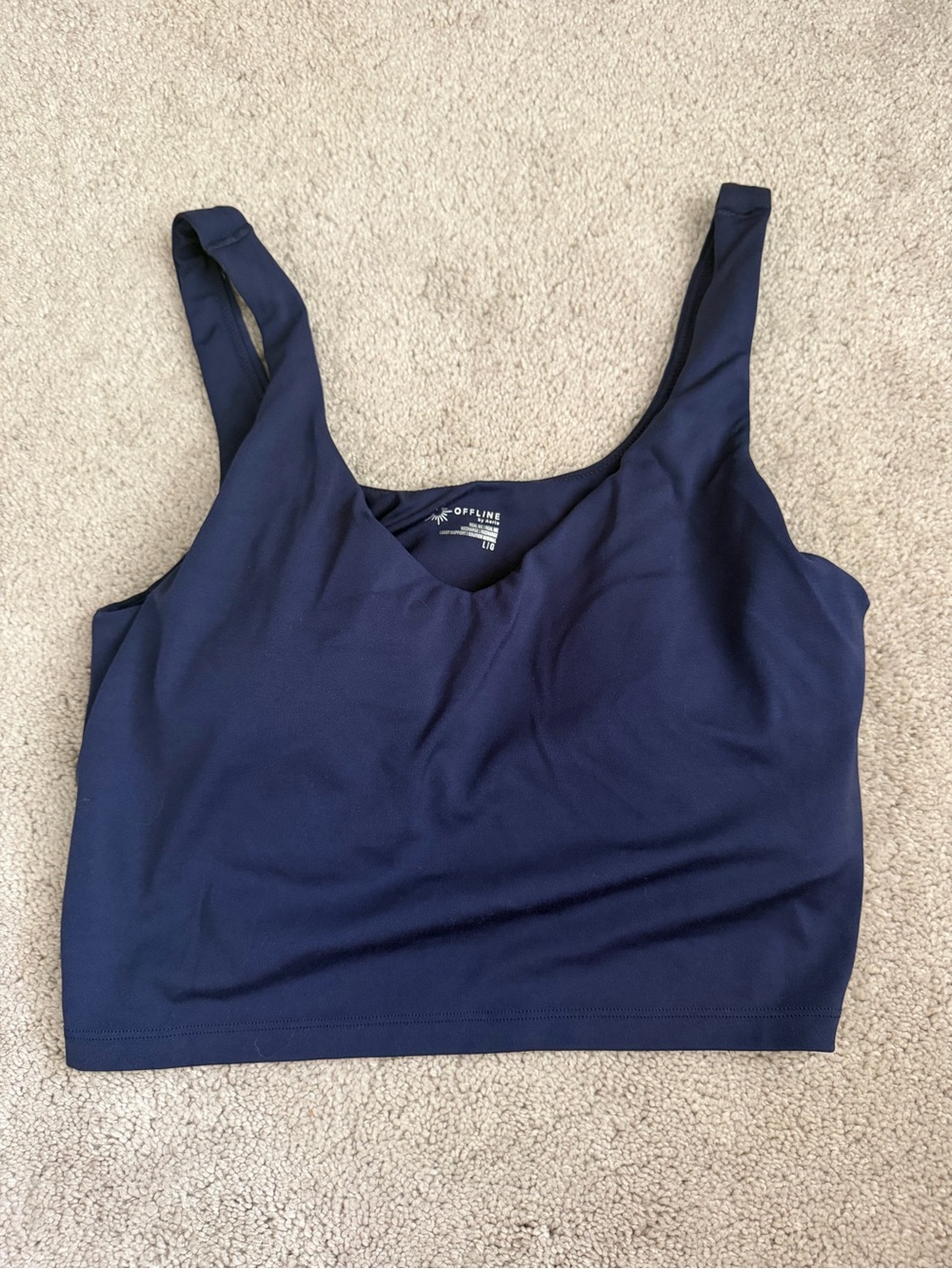 Aerie Real Me longline Navy Scoop Sports Bralette
